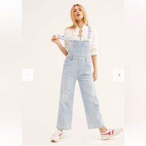 New Free People Citizens of Humanity Christie Wide Leg Jean Denim Overalls M